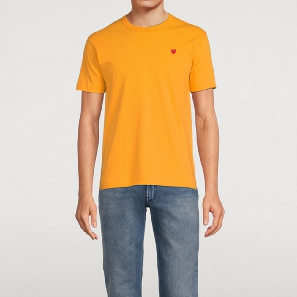 Comme des Garcons PLAY Mustard Short Sleeve Tee